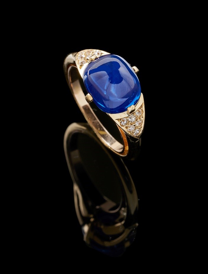 Asprey & Co., a Kashmir sapphire and diamond ring